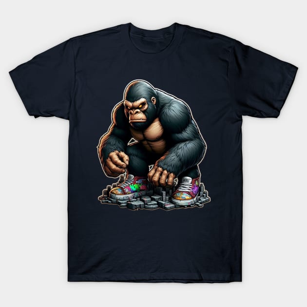 angry gorilla wearing shoes T-Shirt by EKLZR